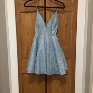 Short Blue homecoming dress